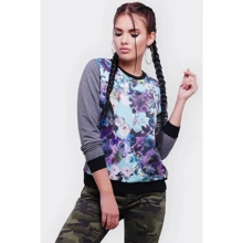 Свитшот FashionUp KF-1588C-42 42 темно-серый с принтом: Сезон Демисезон