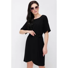 Платье FashionUp PL-1619D 52 черное повседневное до середины бедра: Состав Вискоза, Эластан