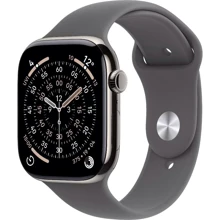 Apple Watch Series 11 GPS + Cellular 42mm Natural Titanium Case with Stone Grey Sport Band - S/M (MF8M4): Размер корпуса 42mm