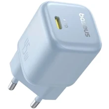 Зарядний пристрій Baseus USB-C Wall Charger GaN 1C 45W Blue (P10176800313-00): Особливості Швидка зарядка, Power Delivery (PD), USB-C