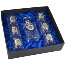 Набор для виски Boss Crystal Гербовый с казаками 7 предметов серебро, золото, хрусталь (B7KOZ1GG): Производитель BOSS CRYSTAL