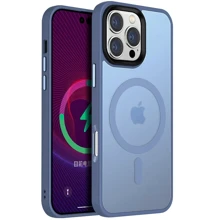 Чехол для iPhone Mobile Case TPU+PC Metal Buttons with MagSafe Colorful Sierra Blue for iPhone 16 Pro: Цвет синий