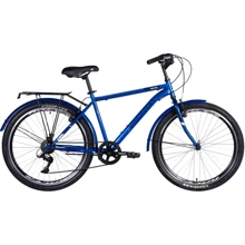 Велосипед Discovery ST 26" PRESTIGE MAN Vbr рама с багажником задн St с крылом St 2024 (синий) (OPS-DIS-26-586): Материал рамы Сталь