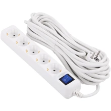 Сетевой фильтр 2E 5 розеток, 10 м, White (2E-U05ES15M10WH): Количество розеток, шт 5