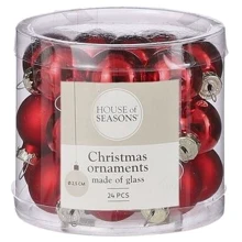 Елочные стеклянные шарики House of Seasons 24 шт 2.5 см (8718861800067): Производитель House of Seasons