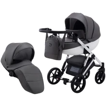 Коляска 2 в 1 Bair Next White шкіра 100% 63 графіт: Тип коляски Универсальная коляска (2-в-1)