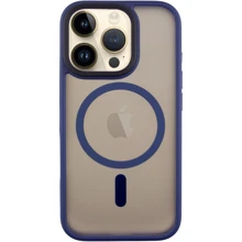 Чехол для iPhone Mobile Case TPU+PC Metal Buttons with MagSafe Blue for iPhone 16 Pro Max: Цвет синий