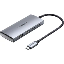 Адаптер Ugreen Adapter CM480 USB-C to 2×USB3.2+2xUSB-C 10G Space Gray (30758): Колір сірий