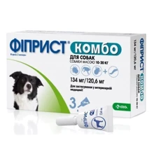 Капли на холку Фиприст комбо KRKA от блох и клещей для собак 1.34 мл 10-20 кг 3 пипетки (3838989645540): Тип Капли