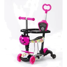 Детский самокат 5 в 1 Best Scooter LS-04588 Розовый: Количество колес 3