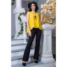 Блуза FLFashion Honey ЖБХ 1064 44 желтая без рукава: Сезон Лето