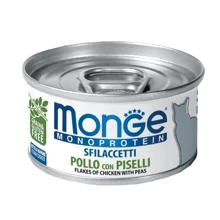 Паштет для котов Monge Cat Monoprotein мясные хлопья курица с горошком 0.08 кг (70007184): Тип Паштет