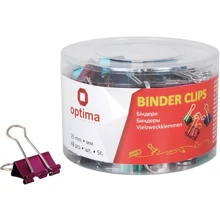 Биндеры для бумаги 25 мм Optima, цветные, в пласт. тубусе, 48 шт. (O41066): undefined undefined
