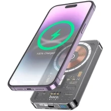 Внешний аккумулятор Hoco Power Bank 5000mAh Q14 Ice Crystal Fast Charging MagSafe PD 20W Black: Количество USB 1