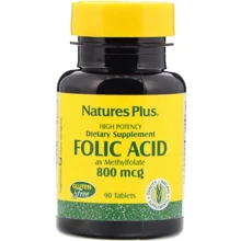 Nature's Plus, Folic Acid, 800 mcg, 90 Tablets (NAP-01790): Тип Витамин B