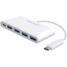 Адаптер Macally Adapter USB-C to 4 x USB-A 3.0 + USB-C (UC3HUB4C): Колір білий