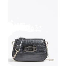 Женская сумка кросс боди Guess Triple G Crossbody Flap черная (HWTG7748780-BLA): Пол Женский