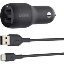 Зарядное устройство Belkin Car Charger 2хUSB 24W Black with Cable USB to USB-C (CCE001BT1MBK): Особенности Быстрая зарядка
