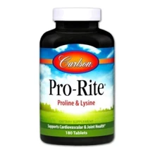 Аминокислота для спорта Carlson Labs Pro-Rite Free-Form L-Proline & L-Lysine 180 Tabs L- пролин L- лизин: Тип Пролин