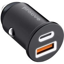 Зарядное устройство Proove Car Charger Tiny Power USB+USB-C 30W Black (ACTP30111201): Особенности Быстрая зарядка, Power Delivery (PD)