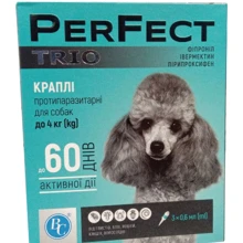 Капли PerFect TRIO для собак (фипронил, инвермектин) до 4 кг 3 амп. х 0.6 мл (4820138347657): Тип Капли