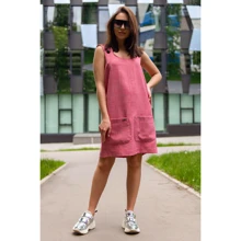 Сарафан FLFashion Сандра ФСС 3086 44 розовый повседневный до середины бедра: Состав Лен