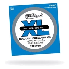 Струна для гитар Струны D`ADDARIO EXL110W REGULAR LIGHT WOUND 3RD (10-46): Тип Комплект струн
