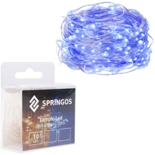 Гирлянда на батарейках Springos 0.9 м 10 LED CL0003 Blue: Тип Линейная