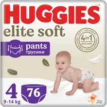 Подгузники Huggies Elite Soft 4 (9-14 кг) Box 76 шт (5029053582450): Тип Подгузники-трусики