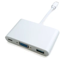 Адаптер ExtraDigital Adapter USB-C to USB-C+VGA+USB3.0 0.15m White (KBV1690): Колір білий
