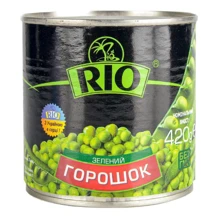Горох консервированный зеленый PIO 420г (WT4643): Вес нетто 420 г