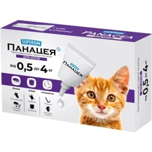 Противопаразитарные капли Superium Panacea на холку для котов 0.5-4 кг (9134): Тип Капли