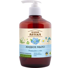 Зелена Аптека рідке мило для рук ромашка та льон 460 ml: Призначення Смягчение, Очищение
