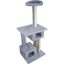 Когтеточка Lucky Pet Домик Говерла мех серая 54x54x129 см (193703): undefined undefined