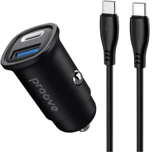 Зарядное устройство Proove Car Charger USB+USB-C Flash with Cable 30W Black (CCFC30111201): Особенности Быстрая зарядка, USB-C