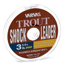 Флюорокарбон Varivas Trout Shock Leader Fluoro 30m #0.8 3lbs NEW 0.148mm: Тип Леска