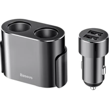 Зарядний пристрій Baseus Car Charger High Efficiency One to Two Cigarette Lighte Black (CRDYQ-01): Кабель в комплекті отсутствует