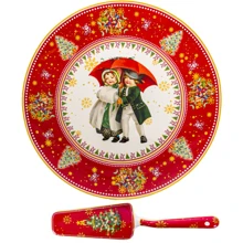 Страва для торта з лопаткою Lefard Vintage 27 см червона (924-812): Виробник Lefard