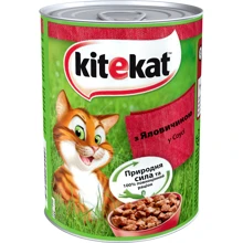 Влажный корм Kitekat Natural Vitality для кошек с говядиной в соусе 12х400г (5900951016974): Тип Консервы