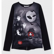 Лонгслів H & M 512-6520508 92 см чорний: Стать дівчинка