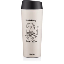 Термокружка Ardesto Coffee Time Meowning 450 мл бежевая (AR2645WC): Объем, л 0.45