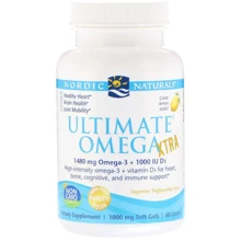 Nordic Naturals Ultimate Omega Xtra 1,000 mg 60 Soft Gels Lemon Екстра Омега-3 зі смаком лимона: Тип Омега 3