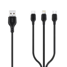 Кабель XO USB Cable to Lightning/microUSB/USB-C 2A 1m Black (NB103): Тип USB-C - Lightning/microUSB/USB-C