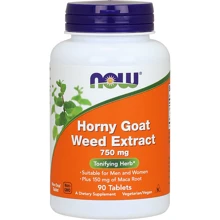 NOW Foods Horny Goat Weed 750 mg 90 tabs (Горянка з макой): Форма випуску капсули