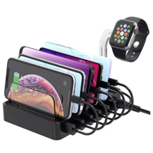 Зарядное устройство Choetech Charing Station 6xUSB 68W stand for Apple Watch Black (Q3008-EU-BK): Тип сетевое