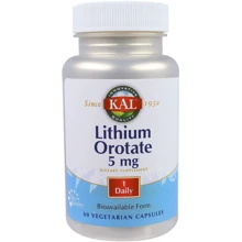 KAL Lithium Orotate 5 mg 60 Veg Caps (CAL-38038): Форма выпуска Капсулы
