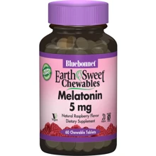 Bluebonnet Nutrition, EarthSweet Chewables, Melatonin, Natural Raspberry Flavor, 5 mg, 60 Chewable Tablets (996): Форма выпуска Таблетки жевательные