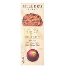 Тости Miller's Toast з інжиром та родзинками 100 г (5014908008568): Вага нетто 100 г
