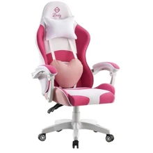 Кресло геймерское Bonro Lady 807 розово-белое (42300098): undefined undefined