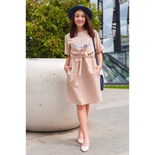 Платье FLFashion Вихрь ФПВ 3041 50 бежевое повседневное удлиненное миди: Состав Лен